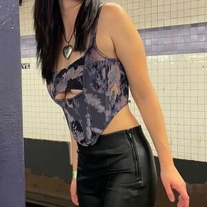 Mesh corset top